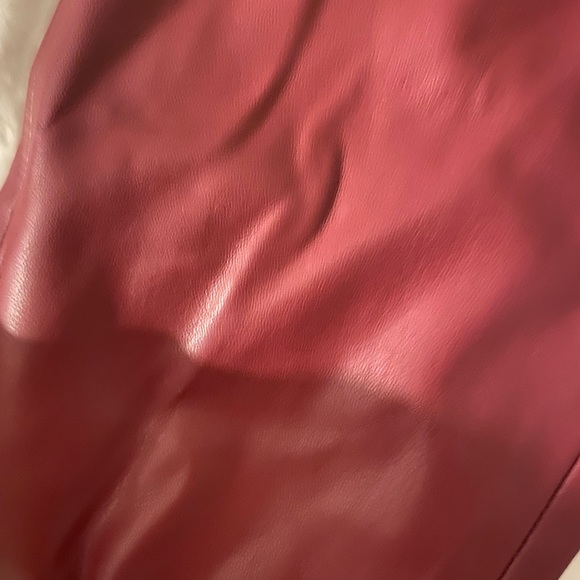 Zara Red Leather Pants - Picture 3 of 3